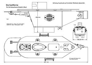DIY _ RC _ SubMarine _ technische Zeichnung _ Blueprint